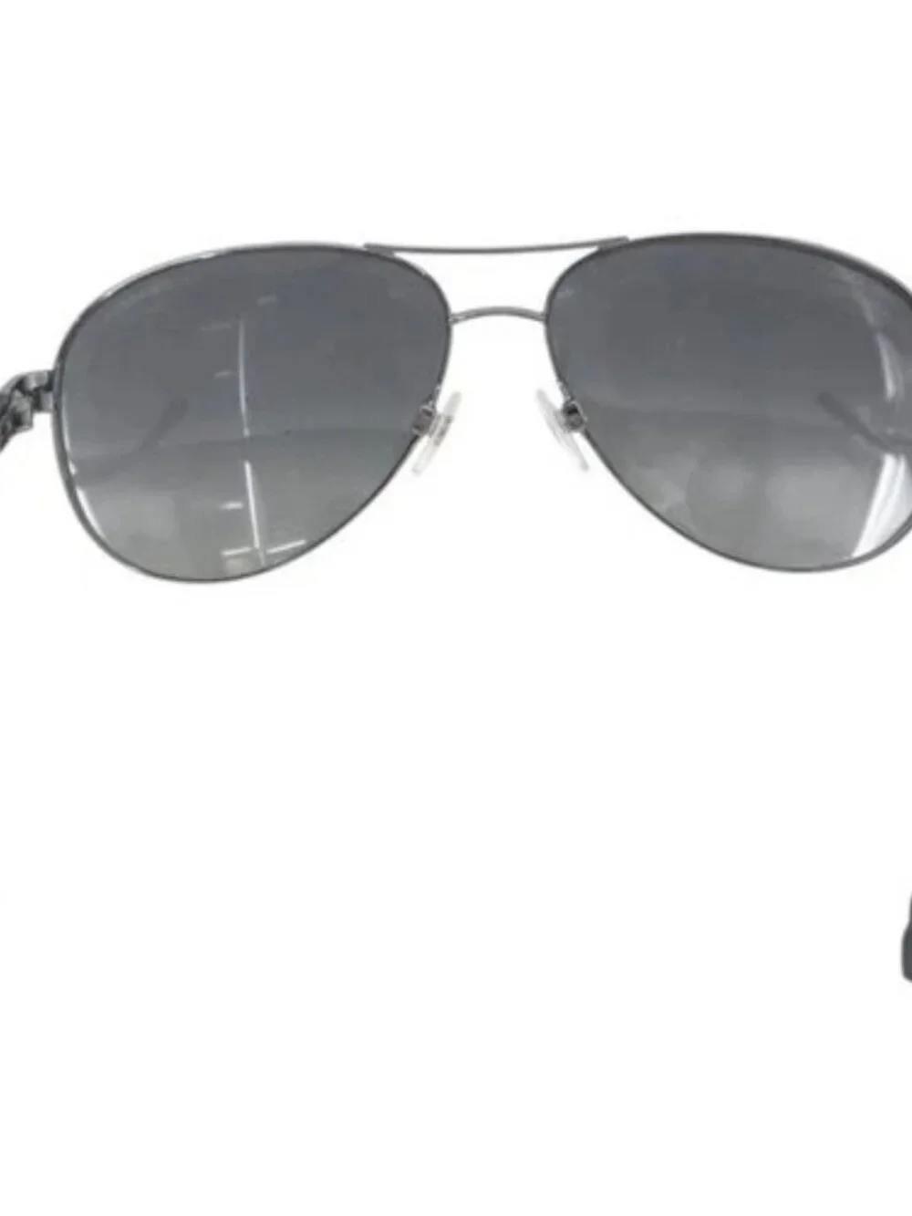 CHANEL Sunglasses Rubber Black CC Auth SW1991